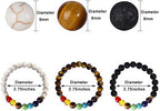 ONESING 2-12 Pcs Chakra Bracelets for Women Rock 7 Chakras Crystals and Healing Stones Bracelets 8mm Crystal Bracelets Yoga Beaded Bracelets for Women Men Essential Oil Diffuser
