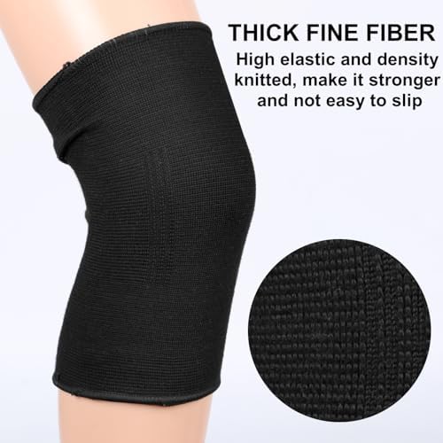 Knee Brace 2 Pack Knee Pads, 1 Pair Knee Braces Compression Sleeves For Women Men, Knee Protector for Knee Pain Joint Protect Knee Support For Sport Running Fitness Football Basketball (Black)