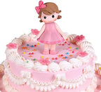 STOBOK Cake Dessert Ornament Doll Cakes Toppers Girls Princess Figurine Dolls Birthday Party Cakes Toppers for Kids Birthday Party Cake Decoration Pink Car Decor