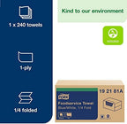 Tork Foodservice Cleaning Towel Blue/White Self Dispensing, 1/4 Folded, 1 x 240 Cloths, 192181A