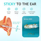 Sticky Ear Cleaning Stick for Adults, Reusable Sticky Ear Cleaner Picks, Gentle Soft Ear Care Cleaning Sticks with Dust Cover (S, 24)