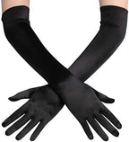 BABEYOND Long Opera Party 1920s Satin Tea Party Gloves Costume Stretchy Adult Size Elbow Length Bridal Gloves