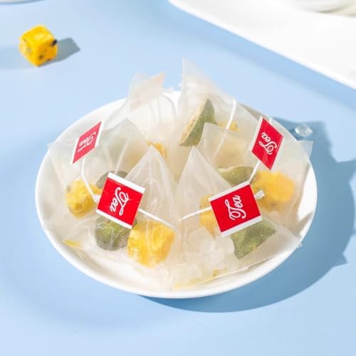 Premium Kumquat Lemon Passion Fruit Tea, 7.05 oz (5 g x40 pack), ingredients include kumquat, passion fruit, lemon, rock sugar, fruity blend, caffeine free, health food.