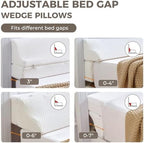 Bed Wedge Gap Filler King Size, Wedge Pillow for Headboard Gap, Foldable Mattress Gap Filler Close The Gap (0–7") Between Headboard and Mattress, Bed Crack Pillow, 76×10×6 in, White