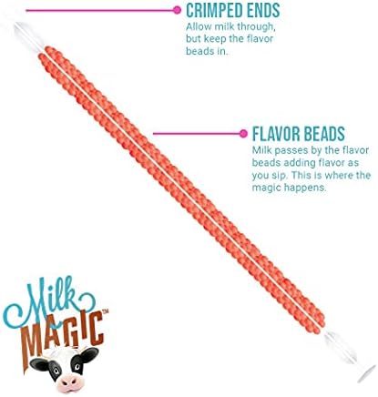 Milk Magic Milk Straws 4-Pack Bundle (16 count), Vanilla Milkshake, Birthday Cake, Strawberry, Unicorn Kisses Flavoring Cereal Straws