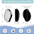 2PCS Crystal Hair Eraser for Women Reusable Hair Remover Stone, Painless Crystal Hair Remover for Women and Men, Magic Painless Exfoliation Hair Removal Tool (Black and White)