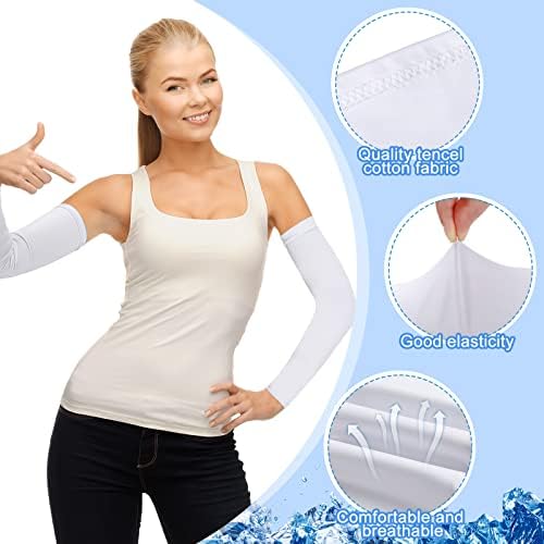 Eurzom 8 Pairs Eczema Sleeve for Adult Teens Eczema Psoriasis Unisex Arm Leg Sleeve for Women Men UV Protection Sleeves(Medium)