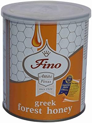 Honey Attiki Fino Wildflowers and Trees 1000g can Greek Forest Honey Rich Aromatic Honey