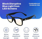DefenderShield Blue Light Blocking Glasses Kid Series for Computer, Mobile, Gaming, Sleep-Purple - Anti Eye Strain, Headache