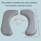 Two-Piece Commode Seat Pad,Waterproof Soft Toilet Seat Cover (Frame NOT Included),U-Shape Replacement PU Cushion with Clips for Elderly Bedside Shower Wheelchair for Elderly Comfort
