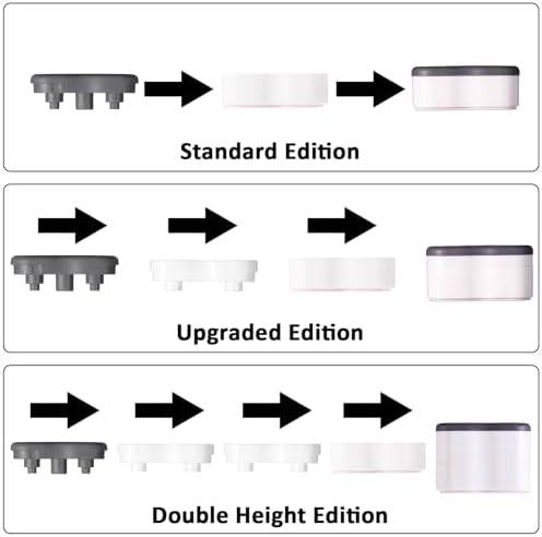 8 Pcs Bidet Height-increasing Pads Universal Toilet Lid Rubber Bumpers Bidet Toilet Seat Bumpers Self Adhesive Toilets Seats Buffer Adjustable Toilets Seats Risers Spacers with 2 Heights Adjustment