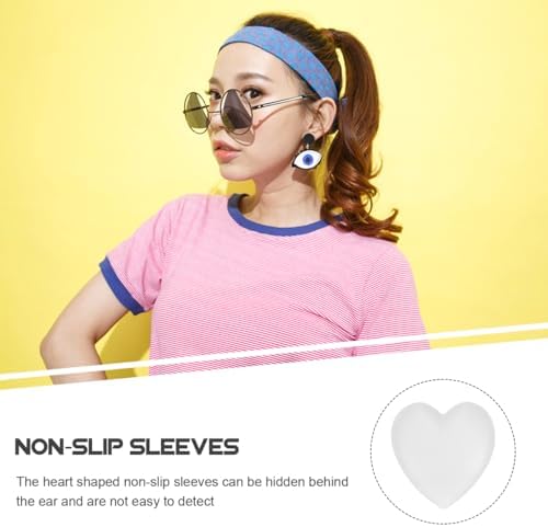 FOMIYES 10Pcs Silicone Heart Shaped Glasses Ear Grip Anti Slip Ear Sleeves for Eyeglasses Retainers Prevent Slipping Comfortable Fit for Sports and Daily Use