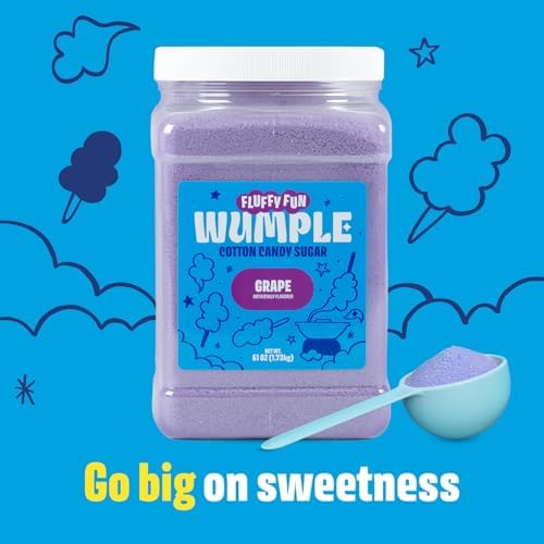 Wumple Purple Grape Cotton Candy Floss Sugar – Fine-Grain Floss Sugar Mix for Cotton Candy Machines, Parties, Carnivals & Events - Pack of 1 (61 oz)