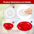 Hushee 3 Sets Adaptive Spill Proof Scoop Bowl and Plate Set with Suction Base Non Skid Self Feed Suction Dinnerware for Elderly Disabled Handicapped from Parkinsons Tremor (Red)