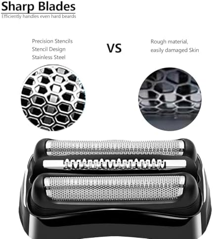 21B Shaver Blades for Braun Series 3 Replacement Head&for Braun s3 Wet and Dry Replacement Head, 21B Foil and Cutter Compatible with Braun Series 3 Electric Razors 300s,310s,3010s,3040s,5409,340s-4