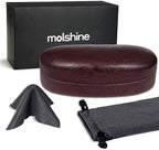 molshine Hard Shell Sunglasses Case,Classic Large Glasses Case for Sunglass, Eyeglasses with Cleaning Cloth, Pocket