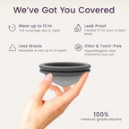 Ecoblossom Reusable Menstrual Disc - Large Menstrual Cup - Soft Period Disc for Women Designed with Flexible, Medical-Grade Silicone Period Cup (Large, Black)