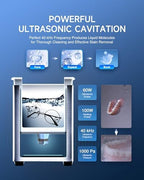 CREWORKS Professional Jewelry Cleaning Machine, 2L Jewelry Cleaning Ultrasonic Machine with Heater & Timer, Digital Sonic Cleaning Machine for Cleaning Denture Dental Irrigator Parts Retainer Glasses