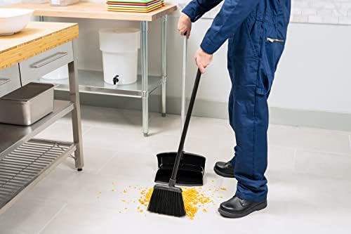 Carlisle FoodService Products Duo-Sweep Plastic Small Debris Lobby Broom with Handle, 30 Inches, Black, (Pack of 12)