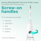 Aoremon Toothbrush Replacement Heads Compatible with Philips Sonicare E-Series Essence Xtreme Elite Advance CleanCare Screw-on Electric Toothbrush Handle Head Come with Hygienic Caps, 3 Count, White