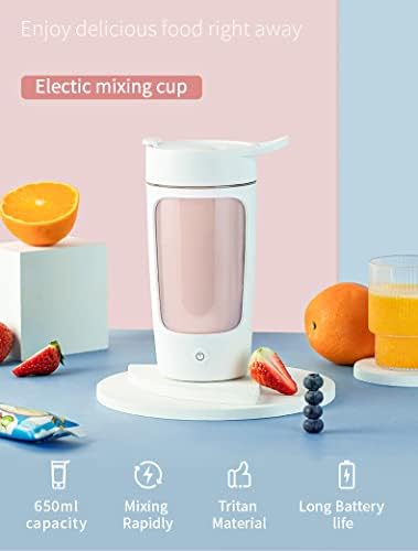 Electric Shaker Bottle, Blender Bottles For Protein Mixes, | Tritan | BPA Free| Portable Mixer Cup, Rechargeable Shake Cups And Meal Replacement Shakes, 22 oz(Black)
