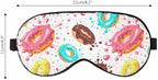 Donuts Sleep Eye Mask Pink Chocolate Lemon Blue Mint Glaze Falling Splashes Colored Glaze Sprinkles Men Women Sleep Mask with Adjustable Strap Eye Cover Eye Shade for Travel, Nap,Meditation