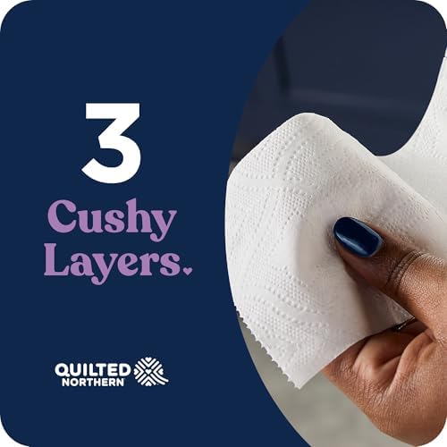 Quilted Northern Ultra Plush Toilet Paper, 6 Mega Rolls = 24 Regular Rolls, 3X Thicker*, 3 Ply Soft Toilet Tissue | 3X Thicker*, Ultra Soft