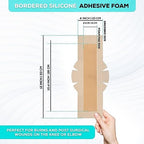 MedVance TM Silicone - Bordered Silicone Adhesive Foam Dressing Size 4" 12" w/Wings (2.4"x10.4" Pad), Box of 5 dressings