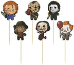 Gyufise 36Pcs Horror Movie Cupcake Toppers Horror Movie Halloween Cupcake Picks Halloween Birthday Cake Decorations for Baby Shower Birthday Party Supplies