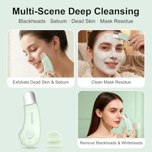Blackhead Remover Tools for Face, Black Head Remover for Nose, 304 Stainless Steel Pore Extractor Spatula for Deep Pore Cleaning with Soft Silicone Cleansing Brush & 4 Blackhead Needles