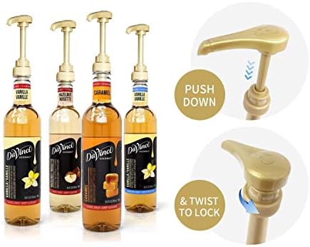 4-Pack Jordans Skinny Syrups Gold Pumps for 750 ml Bottles, Fits Torani, DaVinci 750ML Bottle By AlphaPantry | BPA FREE
