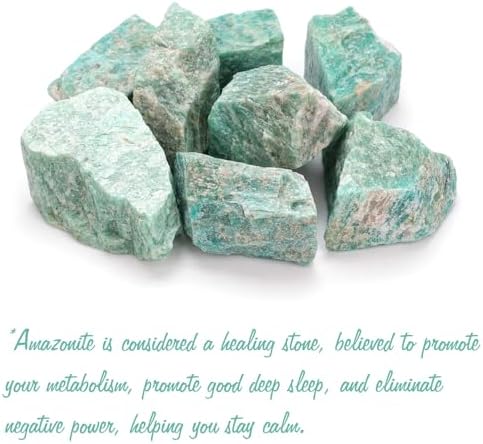 Amazonite Natural Raw Crystals 2PCS Healing Crystal Stones 1.2-2.0” Reiki Healing Gemstones for Meditation Chakra Balance Home Decor