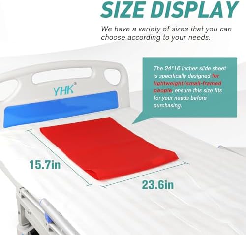 YHK Tubular Slide Sheet for Patient Transfer, Washable Reusable Flat Slide Sheet, Safetysure Transfer Slide for Moving Bedridden Patients, Slides for Cars, Hospital Bed, Home Care (15.7" x 23.6")