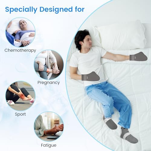 SuzziPad Cold Therapy Socks & Hand Ice Pack, Cooling Gloves for Chemotherapy, Chemo Care Package for Women and Men, L