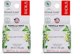 Radius Dental Floss, Sponge Floss, Vanilla Mint, 55 Yards, Vegan & Non-Toxic Oral Care Designed to Help Fight Plaque, Pack of 2