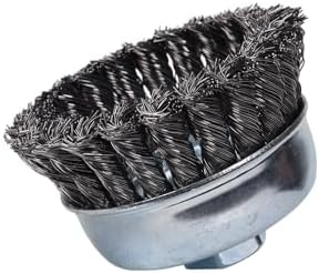 Century Drill & Tool 76046 4" Coarse Knot Cup Brush, 5/8" X 11" Arbor, 8,500 RPM Max - Heavy-Duty Cleaning and Surface Prep on Concrete and Metal