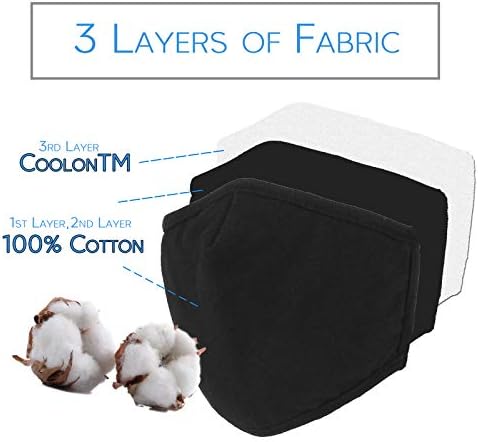 WITHMOONS Cloth Face Mask Washable Reusable 3-Ply Mouth Shield with Nose Wire 3PACK EU0304