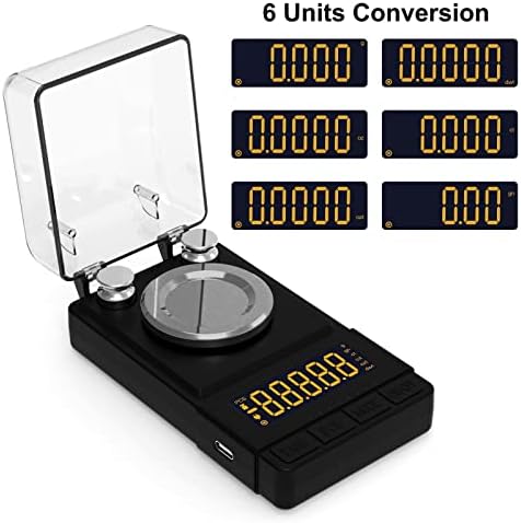 MAXUS Digital Milligram Scale 50g/0.001g, Compact Mg Scale with 20g Calibration Weight and Accessories, Black Powder Scale for Reloading