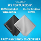 MagicFiber Microfiber Cleaning Cloths, 2 Pack - Premium Cloth for Glasses, Lens, Screens & More