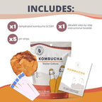 Cultures for Health Certified Organic Kombucha Starter SCOBY | Heirloom Culture for Unlimited Batches | Shelf-Stable Dehydrated Scoby for Fresh Activation | Brew Your Own Probiotic Tea | pH Test Strips Included