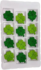Sentovac 12pcs Edible Shamrock St. Patrick's Day Clover Cake Decorations and Cupcake Toppers | Mixing Sprinkles for Decorating | Birthday Party Supplies