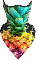 Colorful Fruit Pineapple Ski Mask UPF 50+ Balaclava - Windproof Face Cover for Men Women Cooling Summer Half Face Mask Scarf Sun UV Protection Neck Gaiter for Outdoor Activities