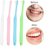 WLLHYF End Tuft Toothbrush, 4PCS Nylon Soft Bristle Tiny Small Tooth Brush, Hard to Reach Areas Dental Detail Cleaning for Adults-Around Crowns Bridges Implants