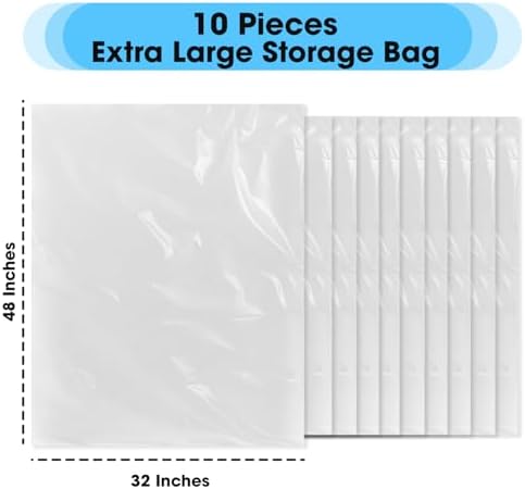Besti Large Clear Plastic Bags – 10-Pcs 32x48-inch Extra Large Storage Bags – Packing Bags for Suitcases, Luggage, Large Items – Heavy-Duty Moving Bags for Protection and Storage