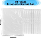 Besti Large Clear Plastic Bags – 10-Pcs 32x48-inch Extra Large Storage Bags – Packing Bags for Suitcases, Luggage, Large Items – Heavy-Duty Moving Bags for Protection and Storage