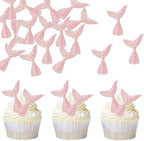 20 Pieces Acrylic Mermaid Tails Cupcake Toppers Picks Mini Pink Mermaid Tail Cake Decorations for Under the Sea Theme Summer Party Baby Shower Birthday Party Supplies (White Tail)