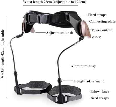 Exoskeleton Ergonomic Power Walking Aid, Lightweight Bionic Body Aids, Leg Lift and Climbing Support, Assists 50% Mobility for Elderly and Limited Mobility