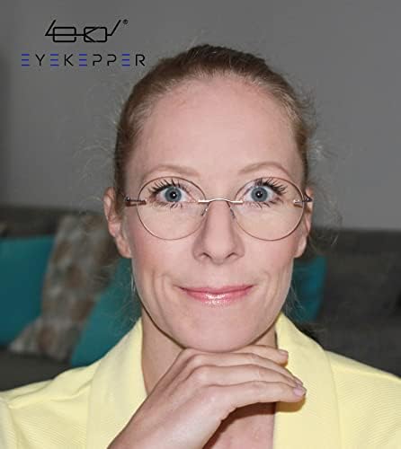 Eyekepper Frameless Reading Glasses Women - Round Rimless Readers Men Purple