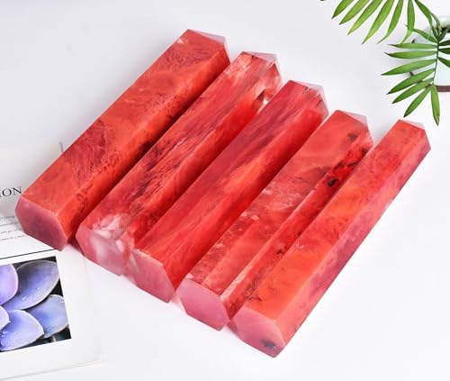 Smelting Red Quartz Tower Obelisk Artificial Crystal Stone Wand Large Reiki Meditation Gifts 1.1-1.7 LBS