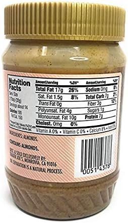 Trader Joe's Crunchy Unsalted Almond Butter 16 oz